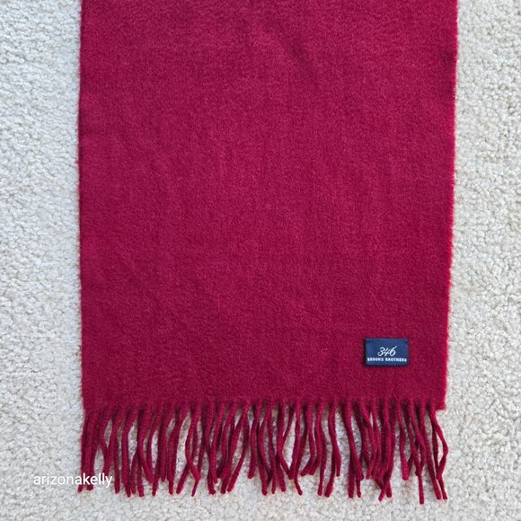 Brooks Brothers Accessories - Brooks Brothers 346 Cashmere Burgundy Maroon Scarf Fringe